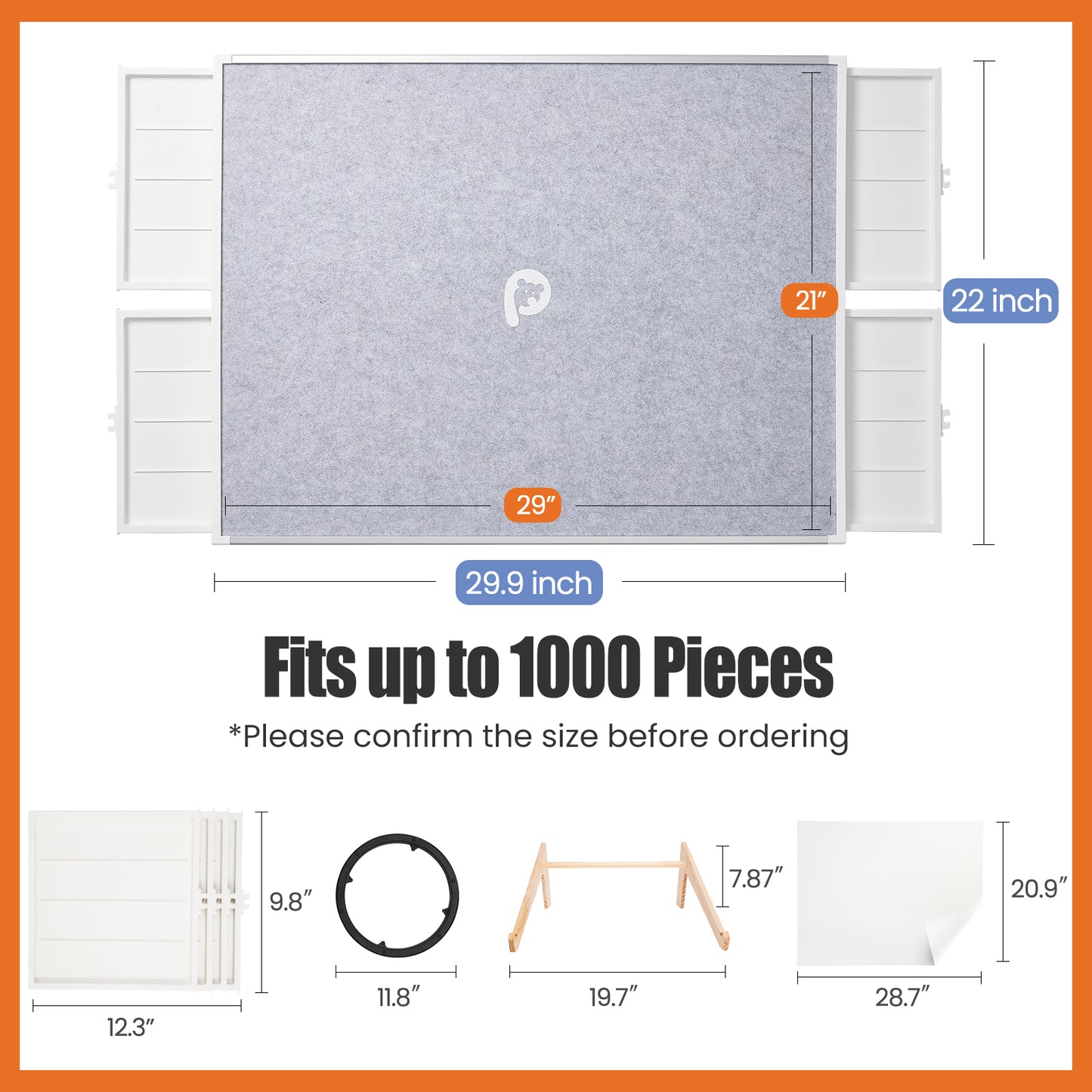 PITA PITA 1000 Pieces Rotating Plastic Puzzle Board with Drawers and Cover