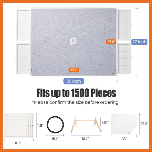 1500 Pieces Rotating Plastic Puzzle Board with Drawers and Cover